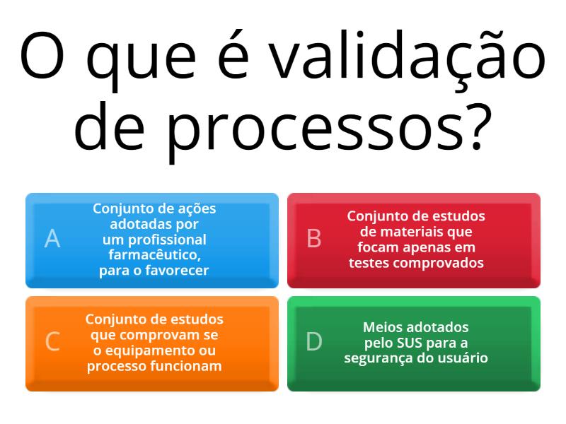 VALIDAÇÃO DE PROCESSOS :) - Questionário