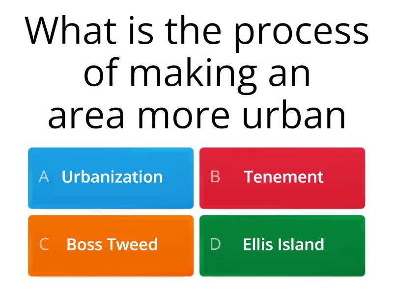 urbanization and industrialization Quiz