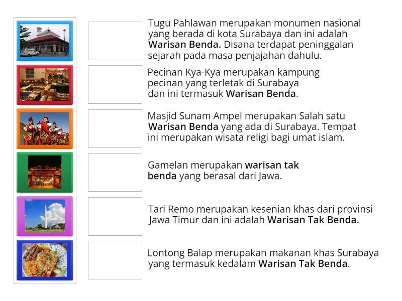 TEMUKAN WARISAN INDONESIA - Match up