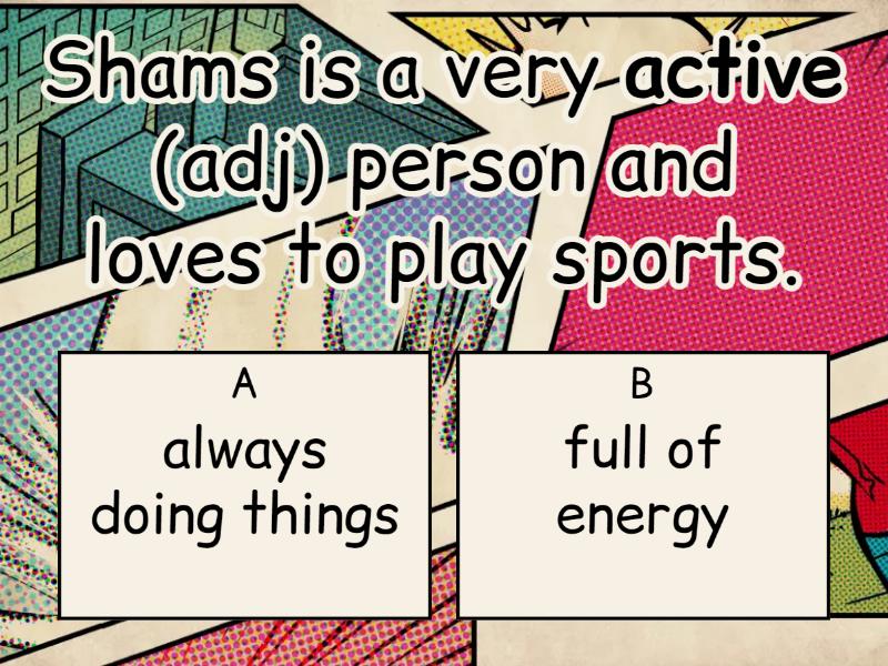 Unit 5 Health & Fitness 'Choose the Best Definition of the Word/Words