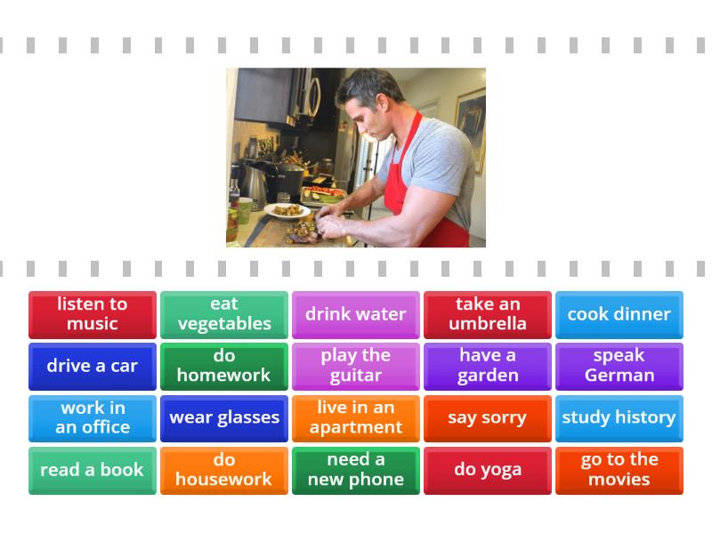 English file 3A verb phrases - Find the match