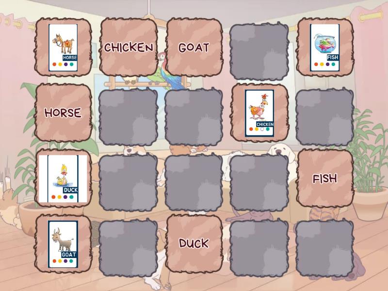 LESSON 3: Farm animals (memory game) - Matching pairs