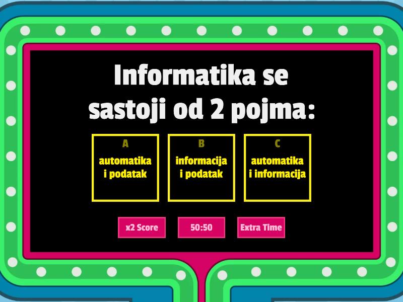 Kviz-definicije Iz Informatike 5.razred - Gameshow Quiz