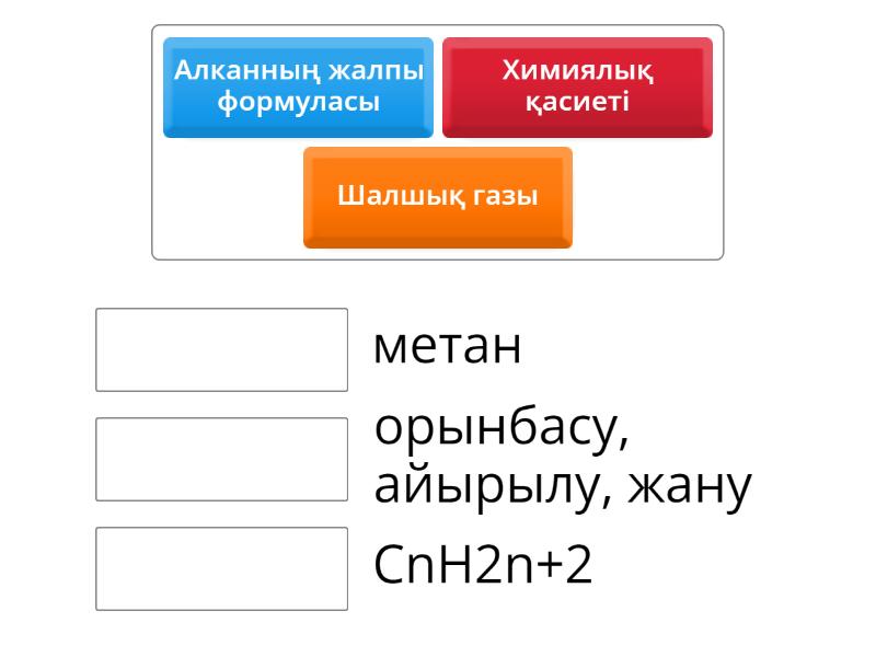 алкан ?й тапсырма - Сопоставить