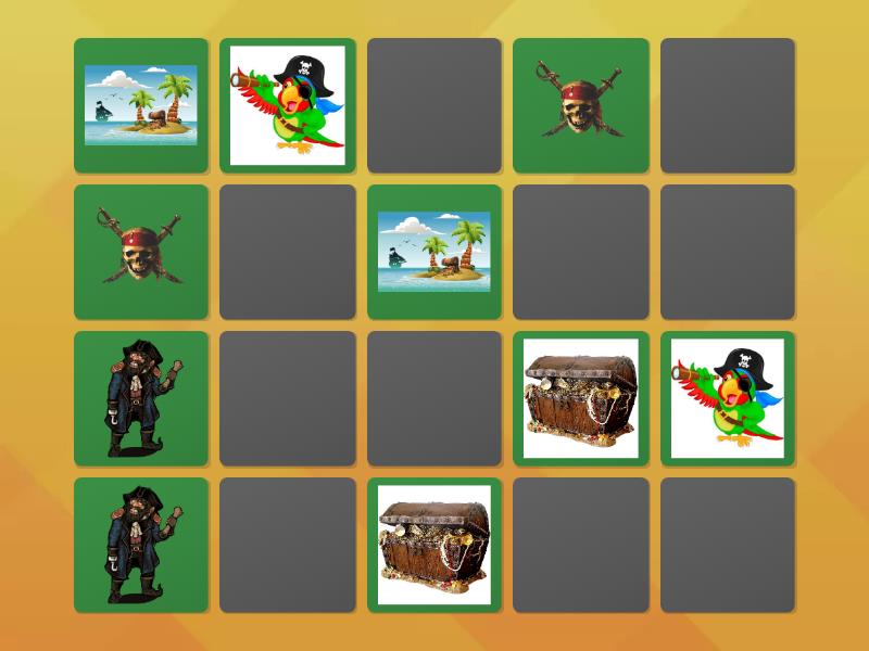 Pirate memory match - Matching pairs