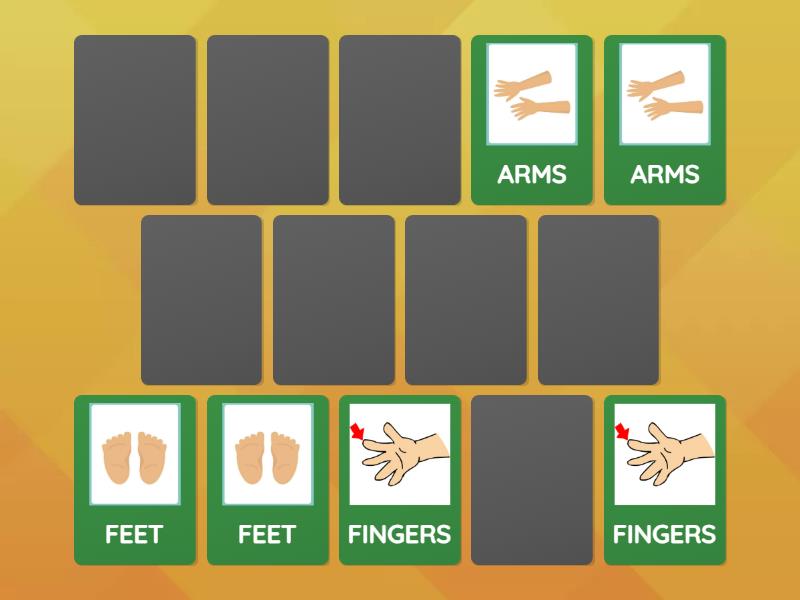 parts of the body MEMORY - Matching pairs