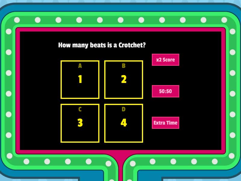 Note Values - Gameshow quiz
