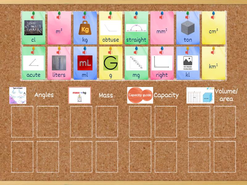 sorting angles mass capacity area and volume - Ordenar por grupo