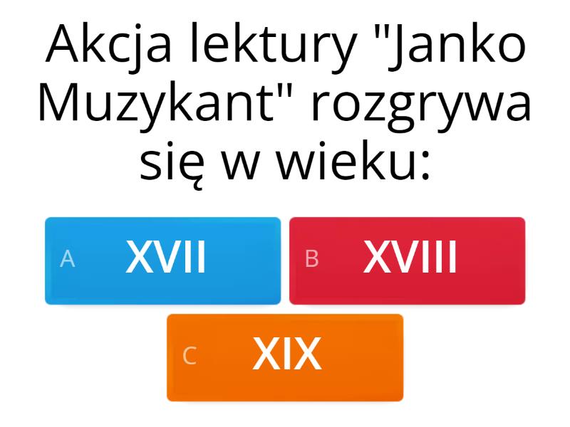 Janko Muzykant Test Z Odpowiedziami "JANKO MUZYKANT" - Test