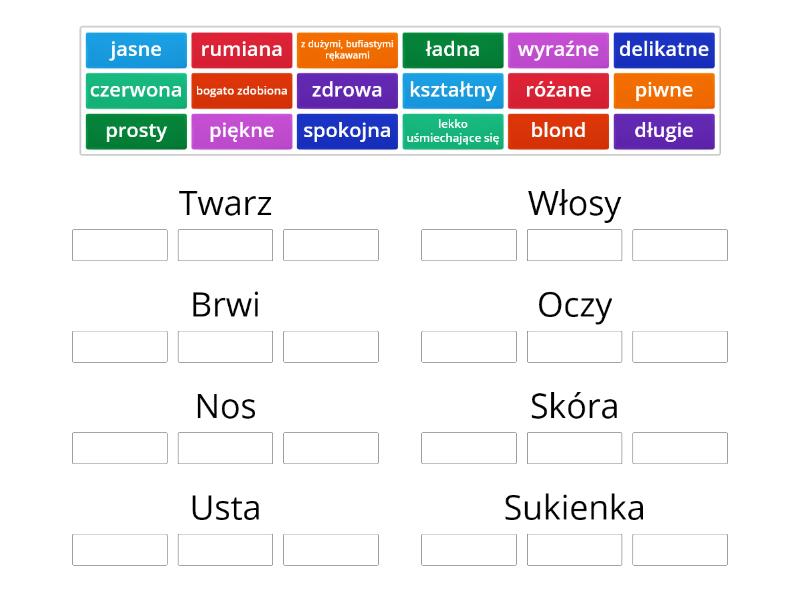 Opis obrazu - dopasowanie elementów - Group sort