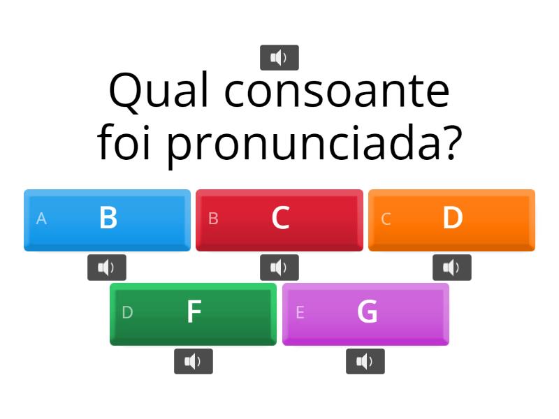 Alfabeto Nomes Das Consoantes Quiz