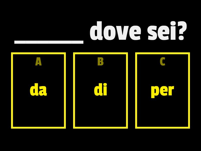 Preposizioni semplici - Quiz