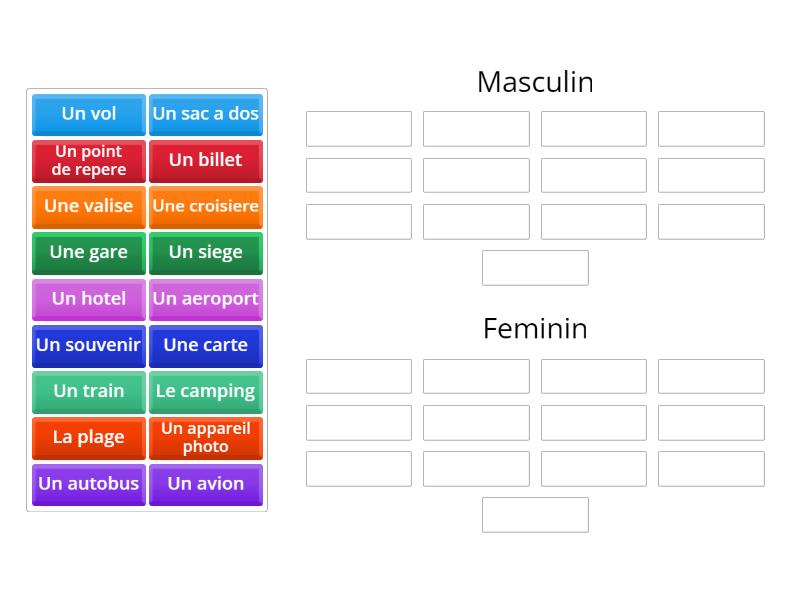 Les Vacances - Masculin et Feminin - Group sort