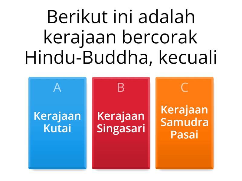 Kerajaan Bercorak Hindu-Buddha - Quiz