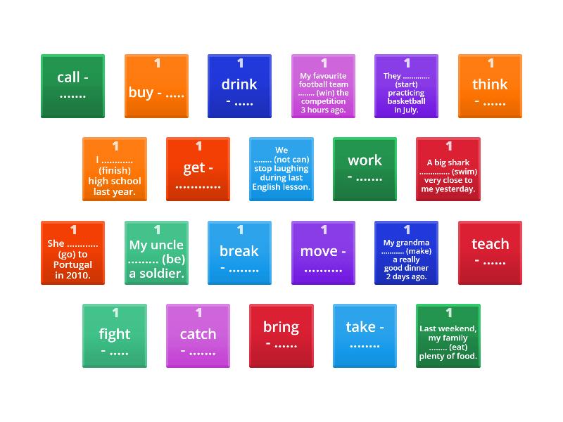 Teen Explorer 7 - Unit 2 - Past Simple - Verbs forms - Seating plan