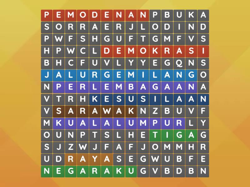 KUIZ KELAB RUKUN NEGARA - Wordsearch