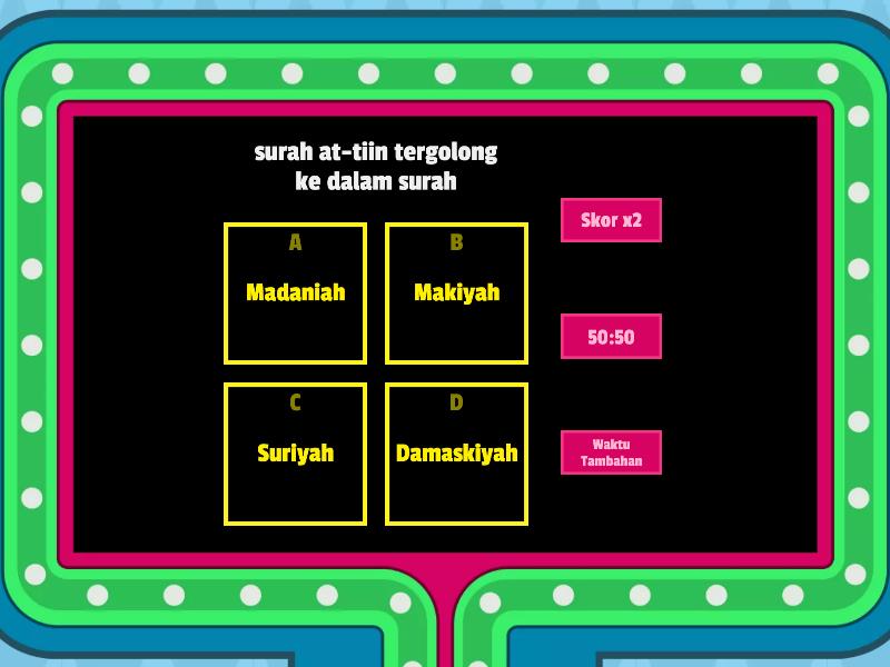 Latihan PAI kelas 5 Surah At-tiin - Concurso de preguntas