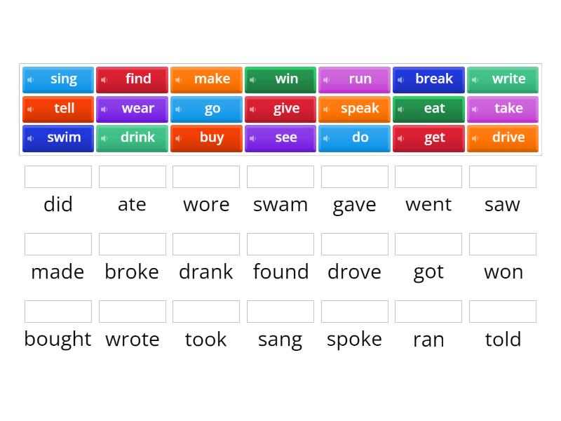 IRREGULAR VERBS MATCH - Match Up