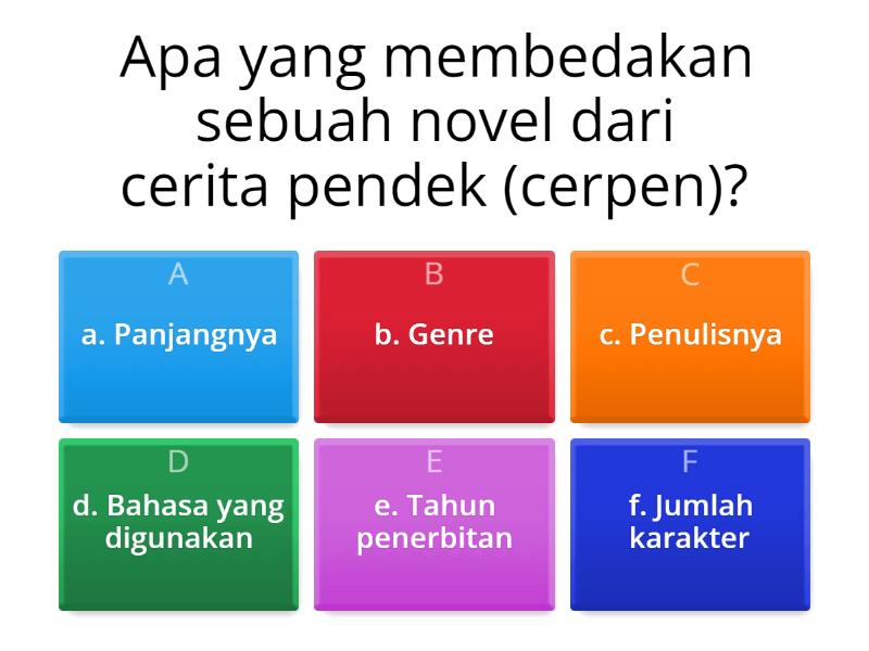 Soal Pilihan Ganda Tentang Novel - Quiz