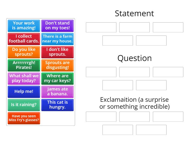 Types of Sentence - Group sort