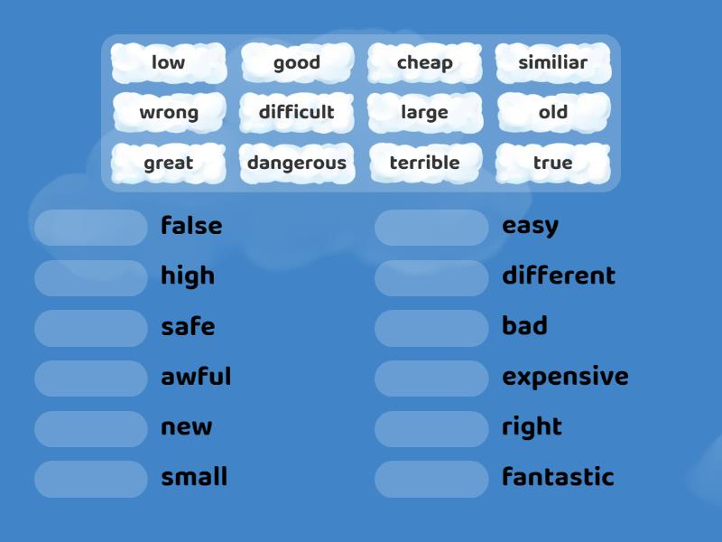 Solutions A1 3E Adjectives - Match up