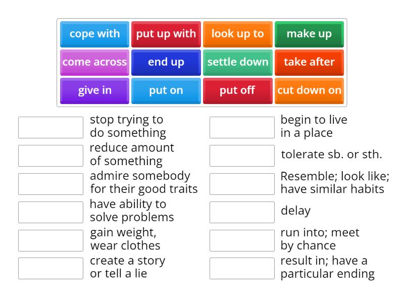 Phrasals - YDS - Match up