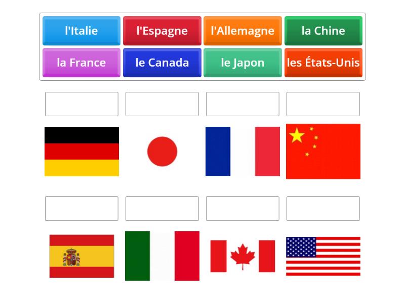 les drapeaux et les pays - Match up