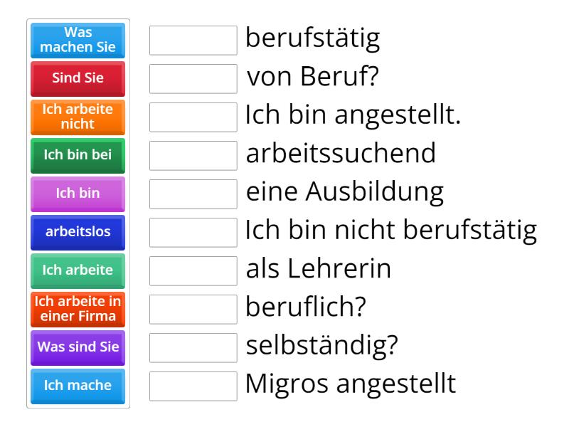 Beruf/Arbeit - Match Up