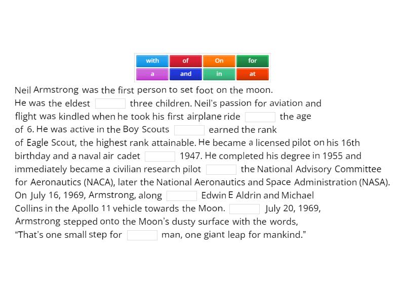 Neil Armstrong - Complete the sentence