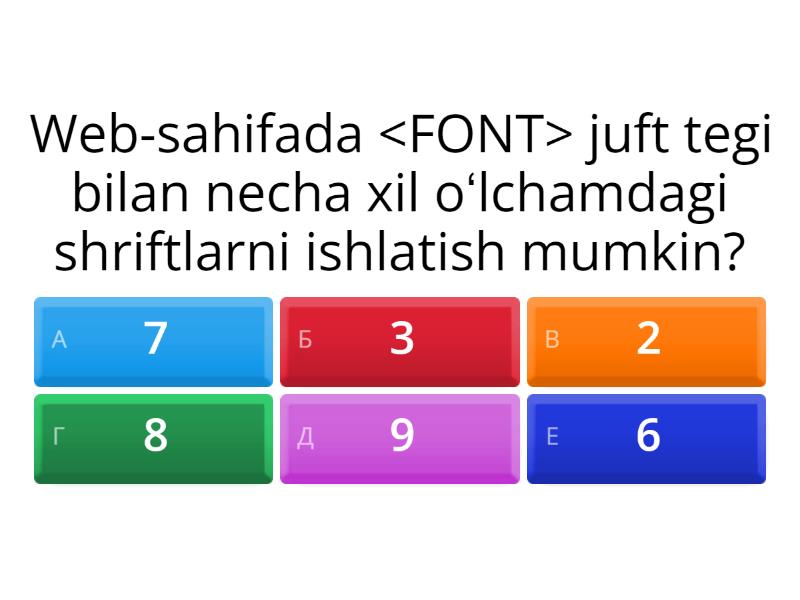 html testlar