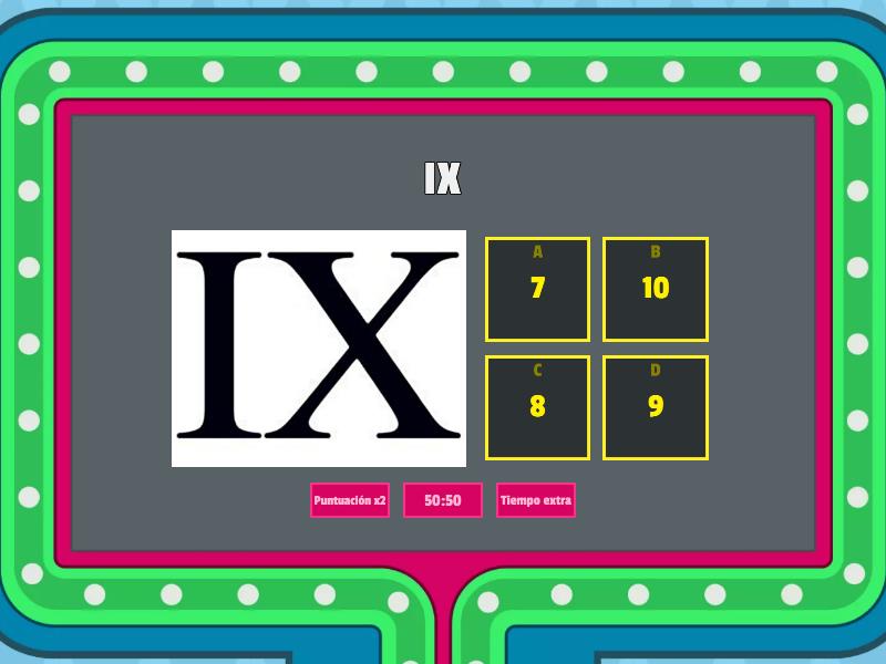 Numeros romanos concurso de preguntas