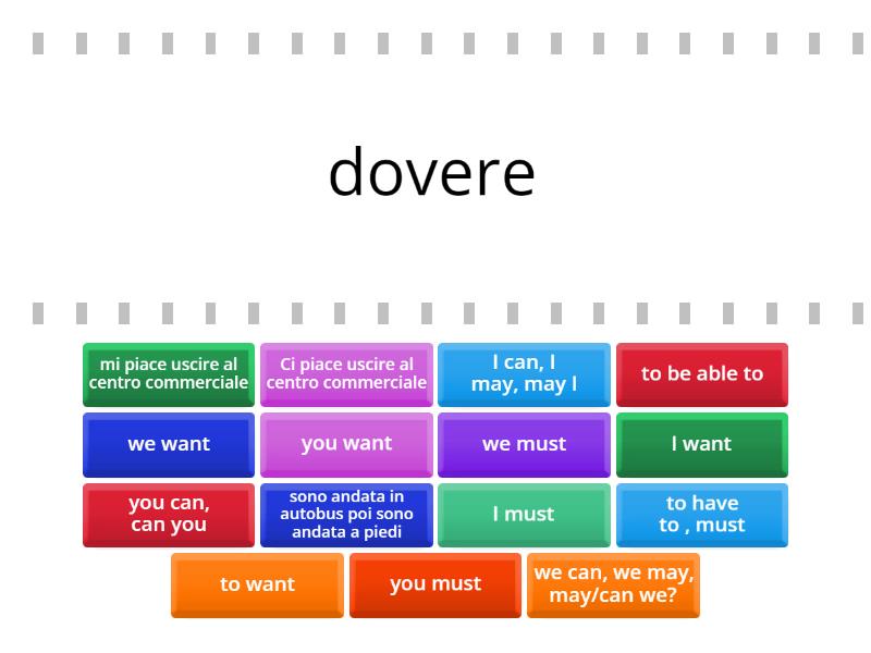 Volere, Dovere, Potere - Find The Match