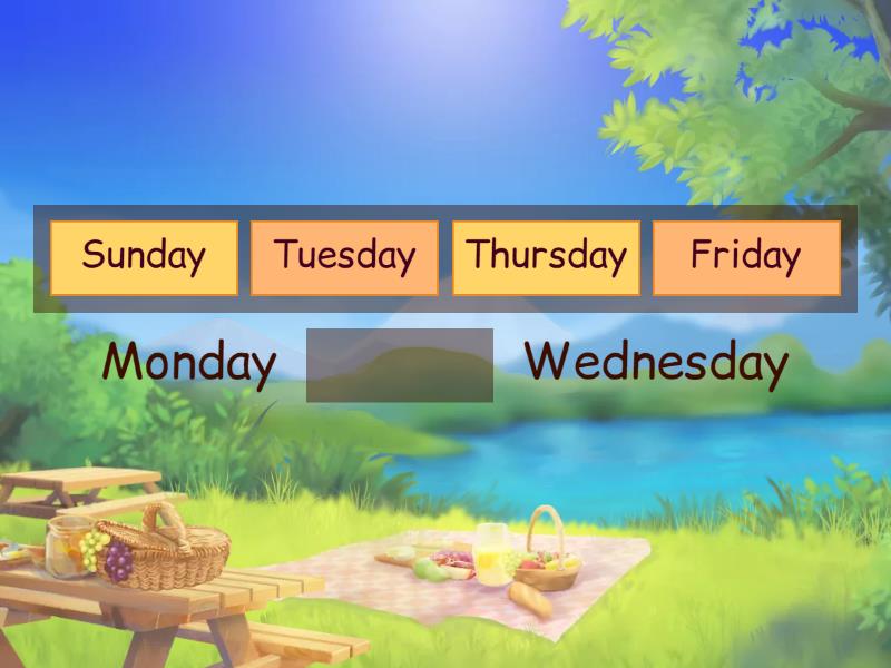 Days of the week - Complete the sentence