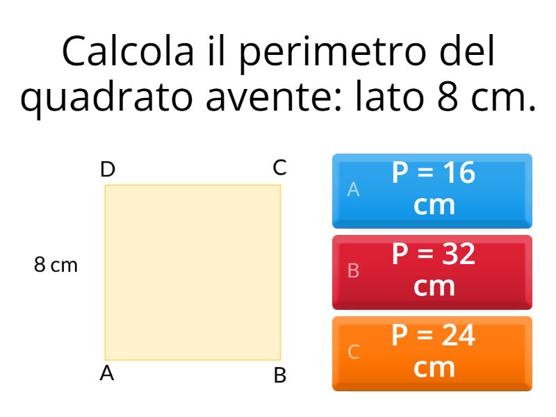 Perimetro E Area Del Quadrato Quiz