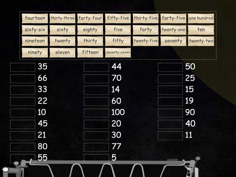 Spelling Numbers - Match up