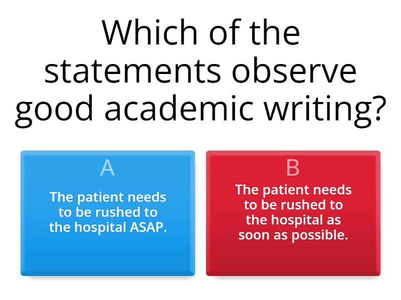 Q4-M1-FEATURES OF ACADEMIC WRITING - Quiz