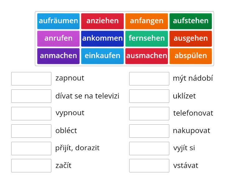 3.3 Slovesa s odlučitelnou předponou - Match up