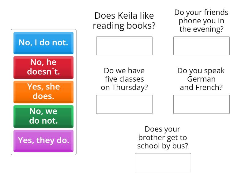 Match the questions with the answers. - Group sort
