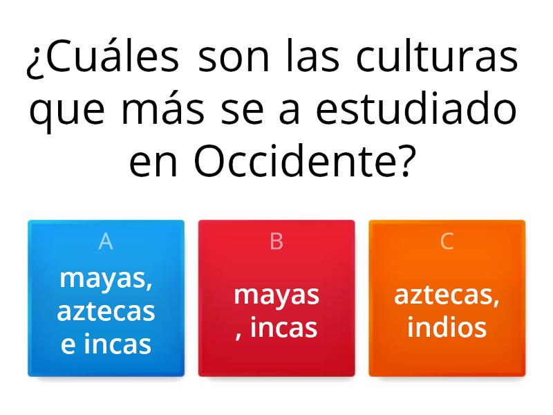 Mayas, Aztecas E Incas - Quiz