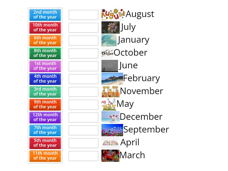 Months of the year - Match up