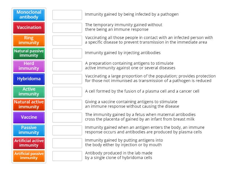 As active and passive immunity match up