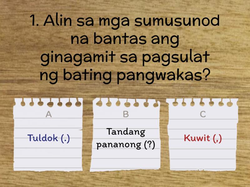 Mga Bahagi Ng Liham - Quiz