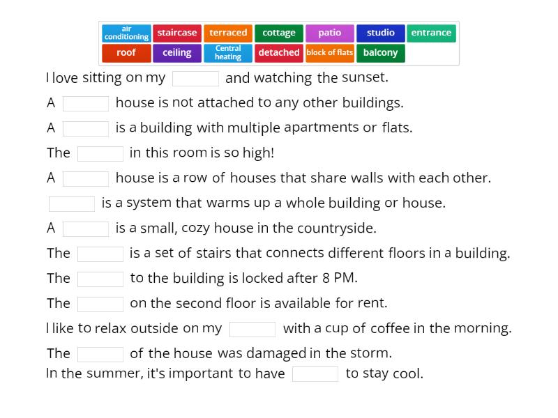 RM B1 Unit 5B vocabulary - Complete the sentence