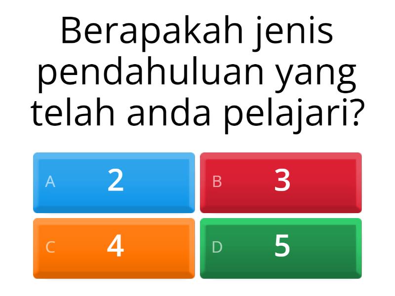 JENIS-JENIS PENDAHULUAN - Quiz