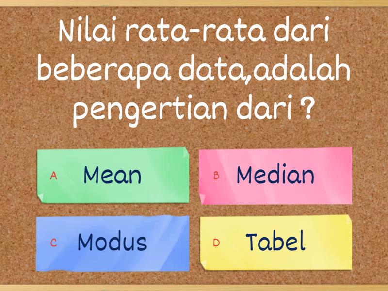 Mean Modus Median Kelas Vi Sd Quiz