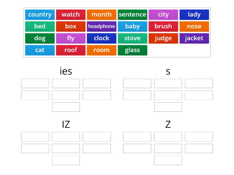 Plural nouns pronunciation - Group sort