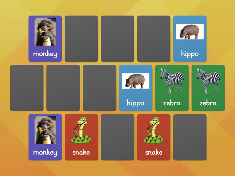 Zoo Animals - Superminds 2 Unit 2 - Matching pairs