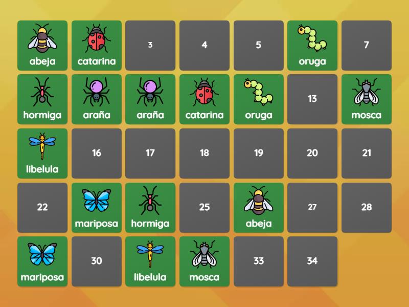 memorama insectos - Matching pairs
