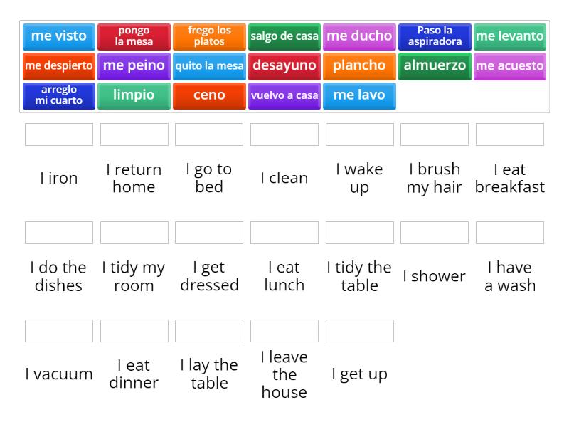 Daily routine in Spanish - Match up