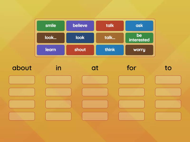 Verb + preposition (sort) - Group sort